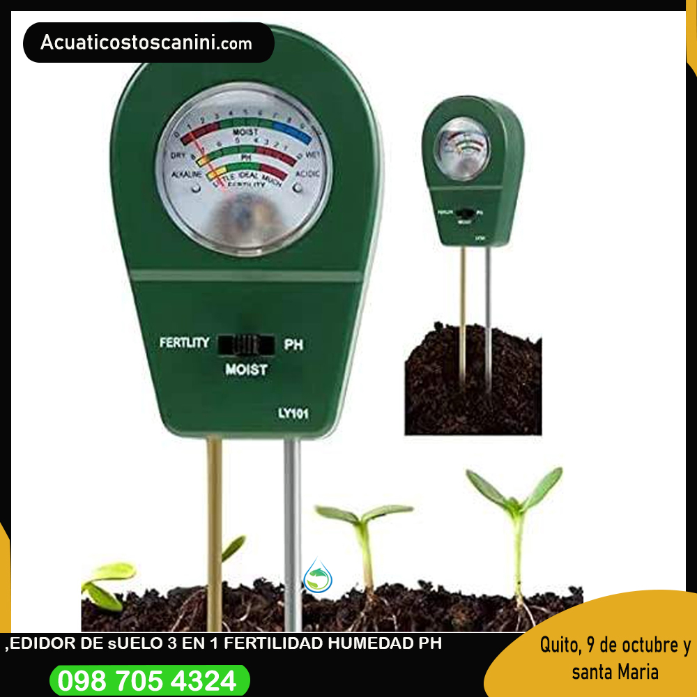 Phmetro de suelo con humedad y fertilidad 3 en 1 suelo