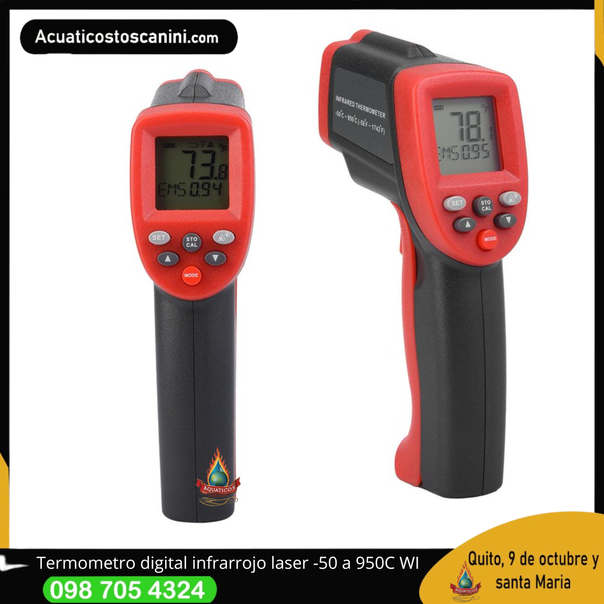 Termometro digital infrarrojo laser -50 a 950C WI