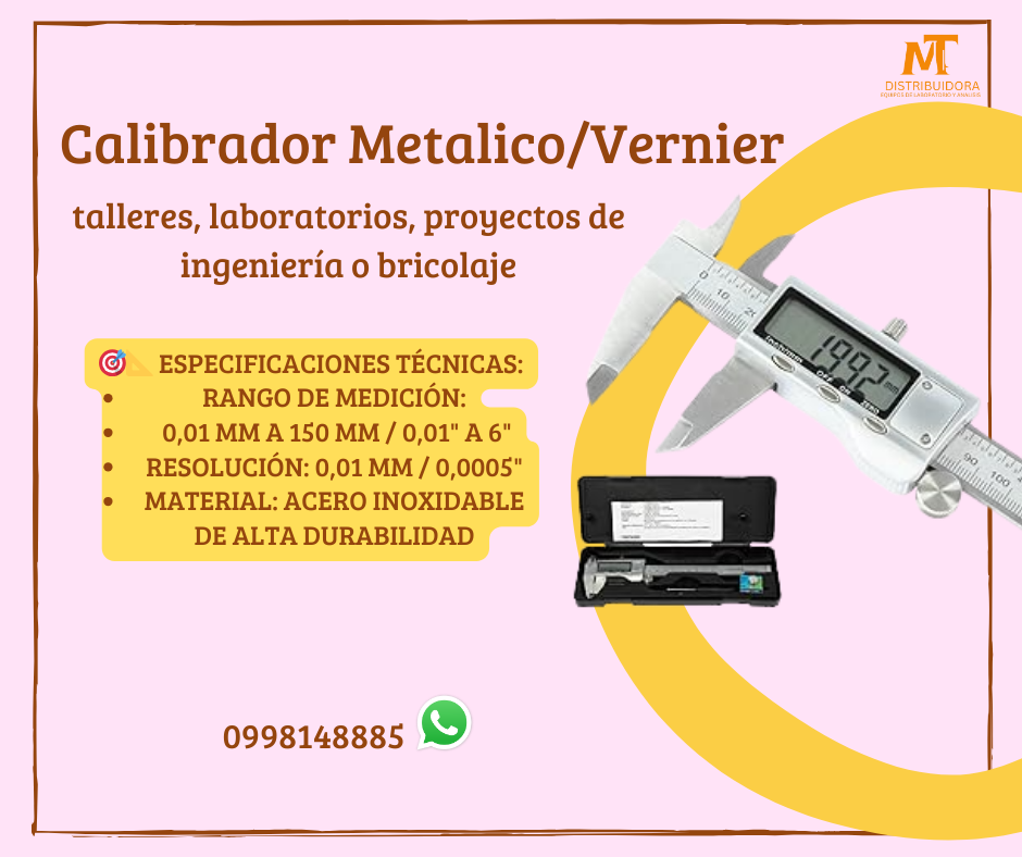 Calibrador Metálico Digital Pie de Rey 150mm 6 pulgadas Doble Decimal