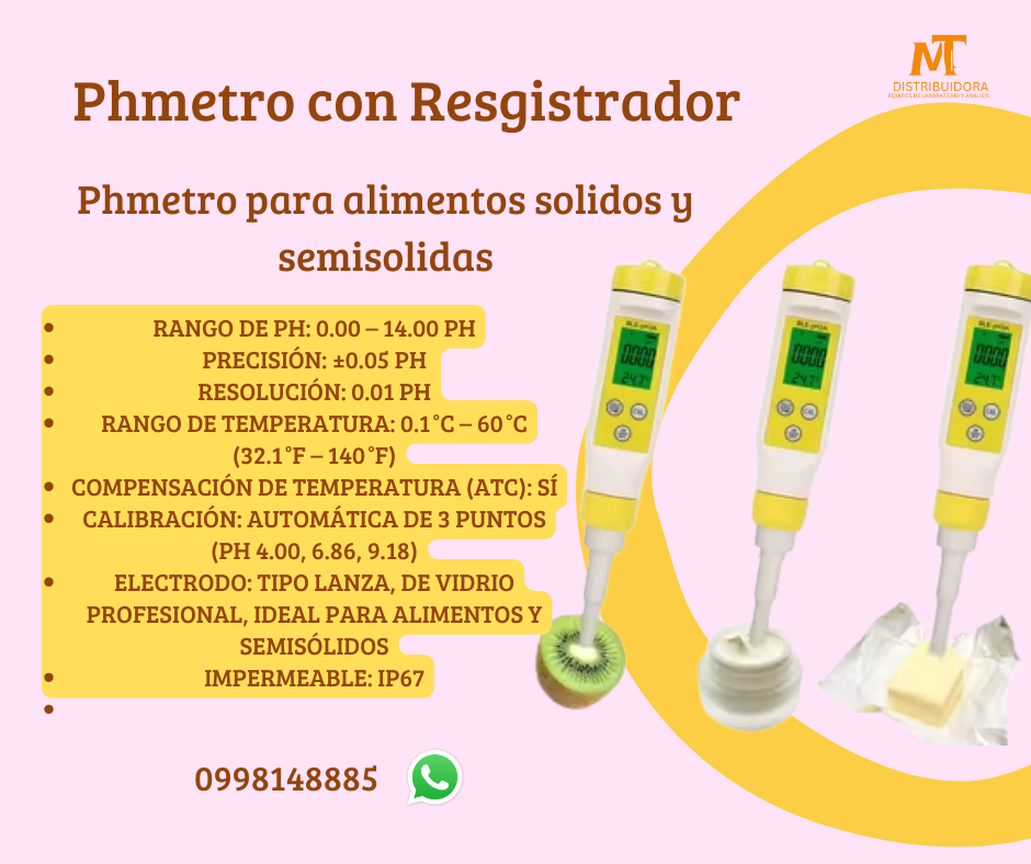 Medidor Digital de pH para solidos liquidos y semisolidos 0-14 pH03-A