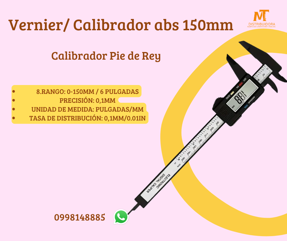 Calibrador Pie de REY en Abs Digital 6 Pulgadas normal incluye las Baterías