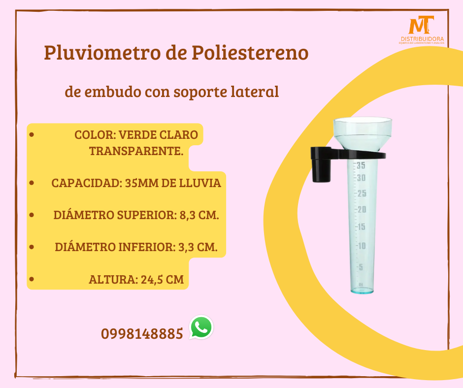 Pluviómetro Metereológico En Abs 35 mm Poliestireno
