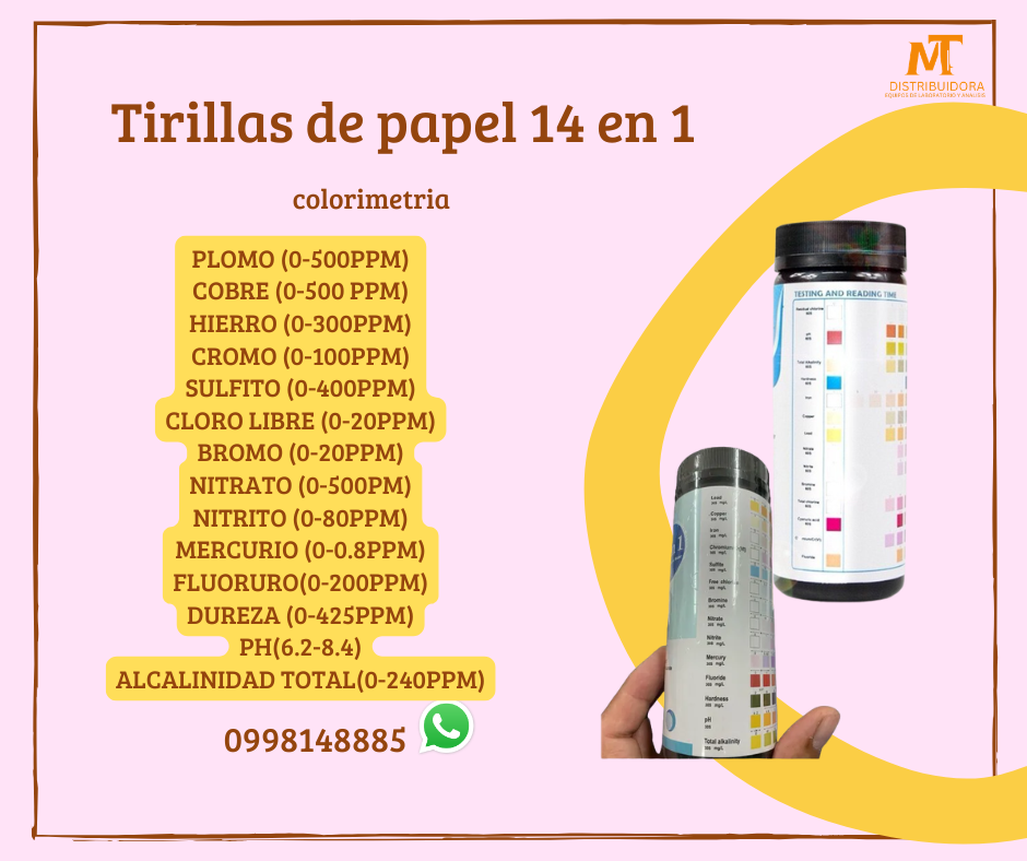 Test Strips Papel pH 14 EN 1 por 100 tirillas 