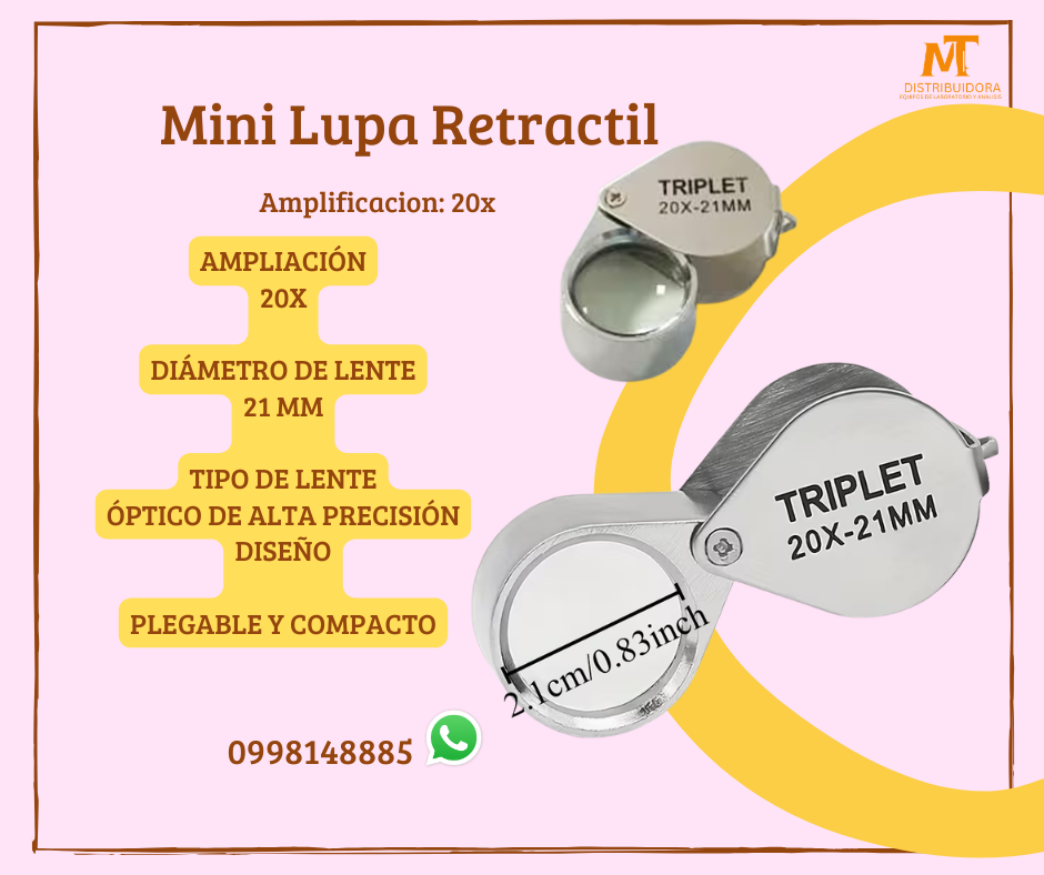 Mini Lupa Geologica de 20x con estuches