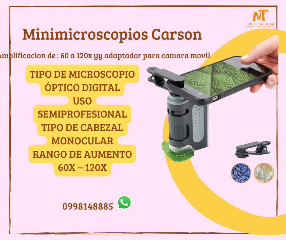 MICROSCOPIO DE BOLSILLO 60X-120X CON LUZ LED