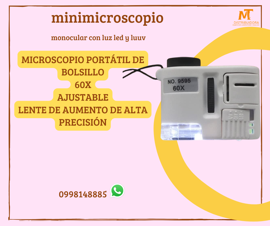 Mini microscopio sin adaptador de 60x color blanca