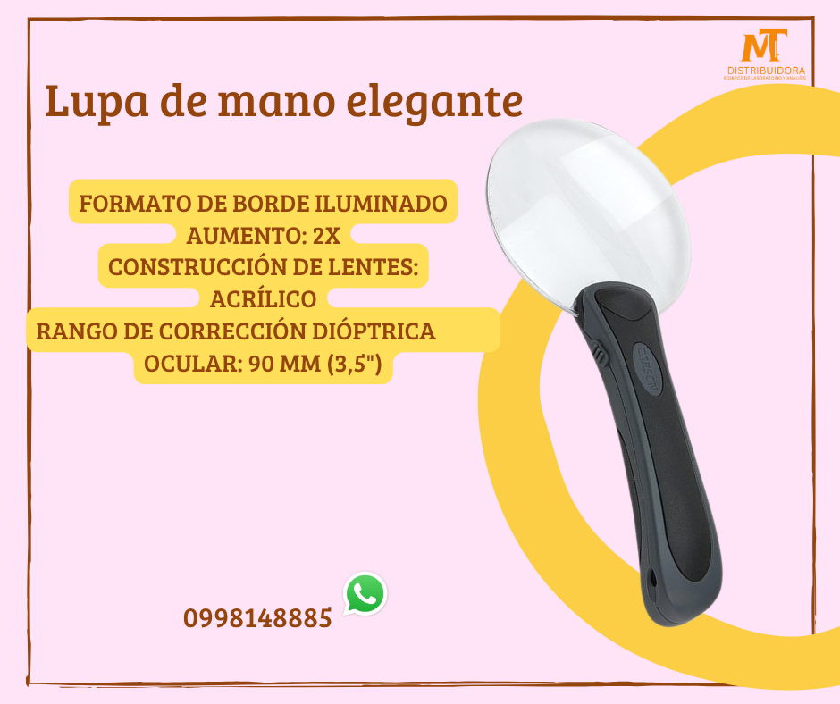 Lupa de mano con amplificacion de 2x 