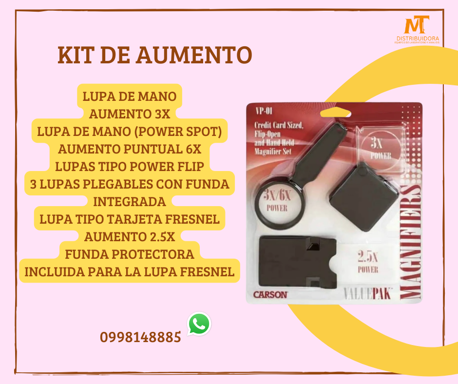 Kit de Lupas maginifcadoras 4 en 1 idealse para lectura