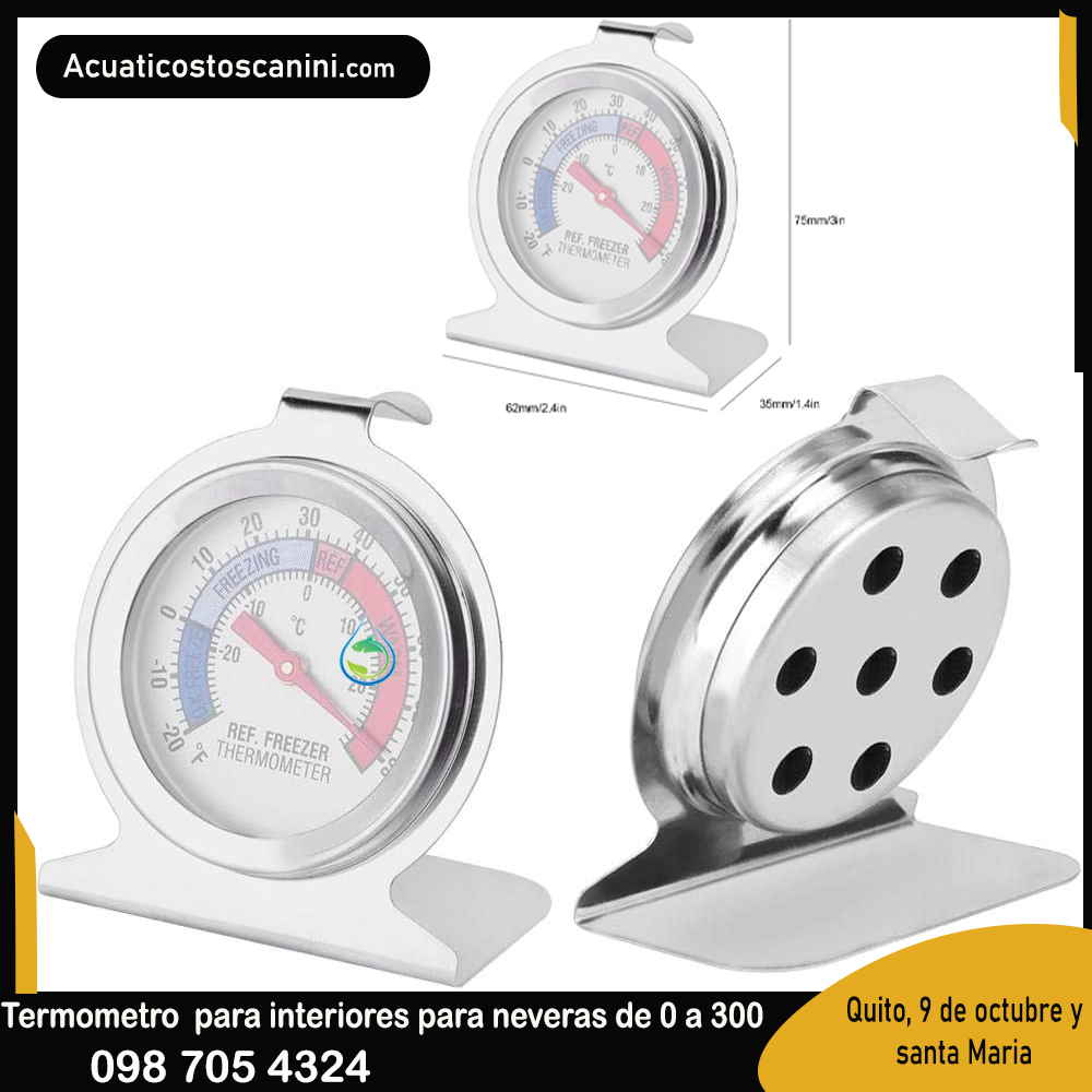 Termómetro acero inoxidable fríos -30 a 30 grados Celsius / Fahrenheit