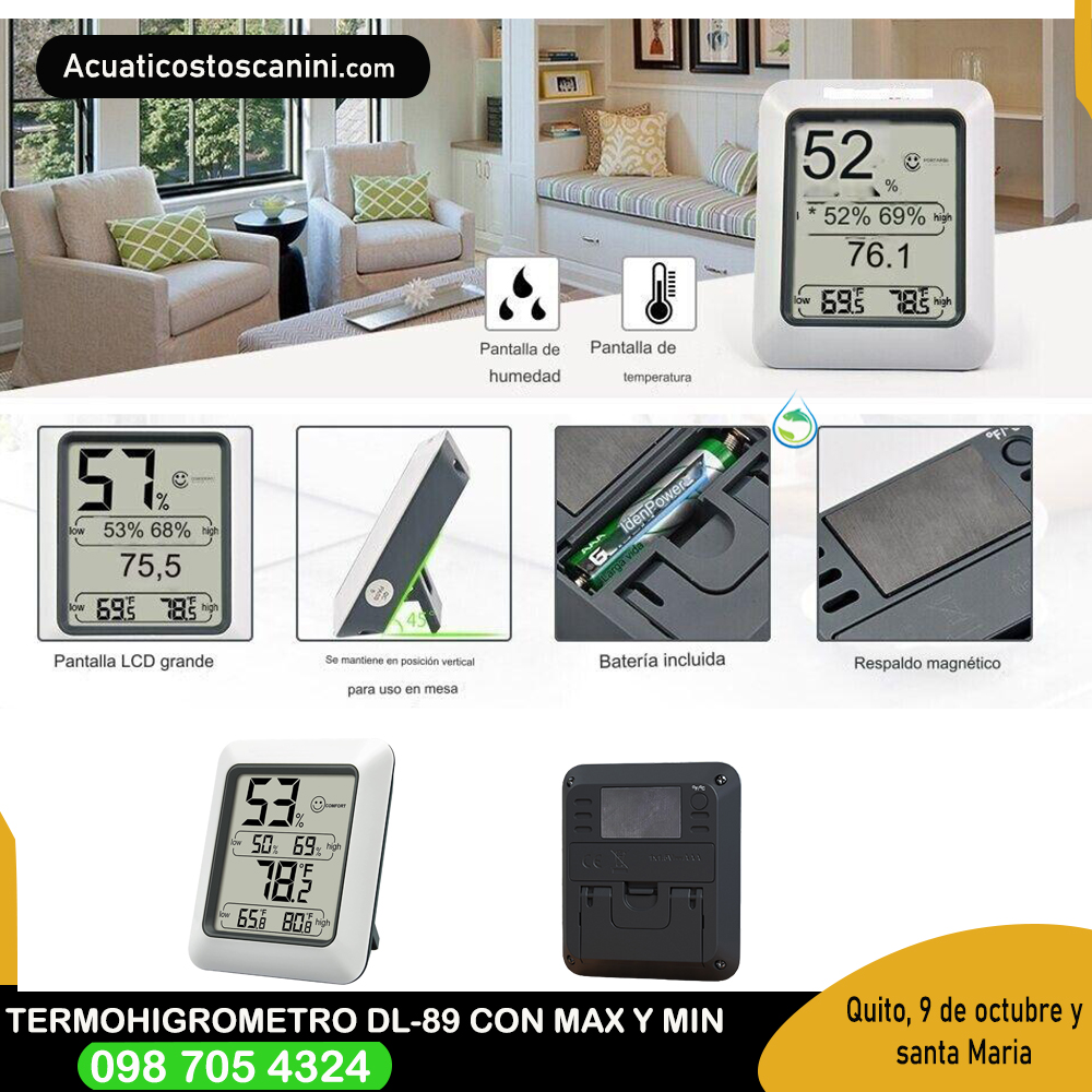 Termohigrómetro Tp50 Interior/ Exterior pro con magneto para farmacias ambientes