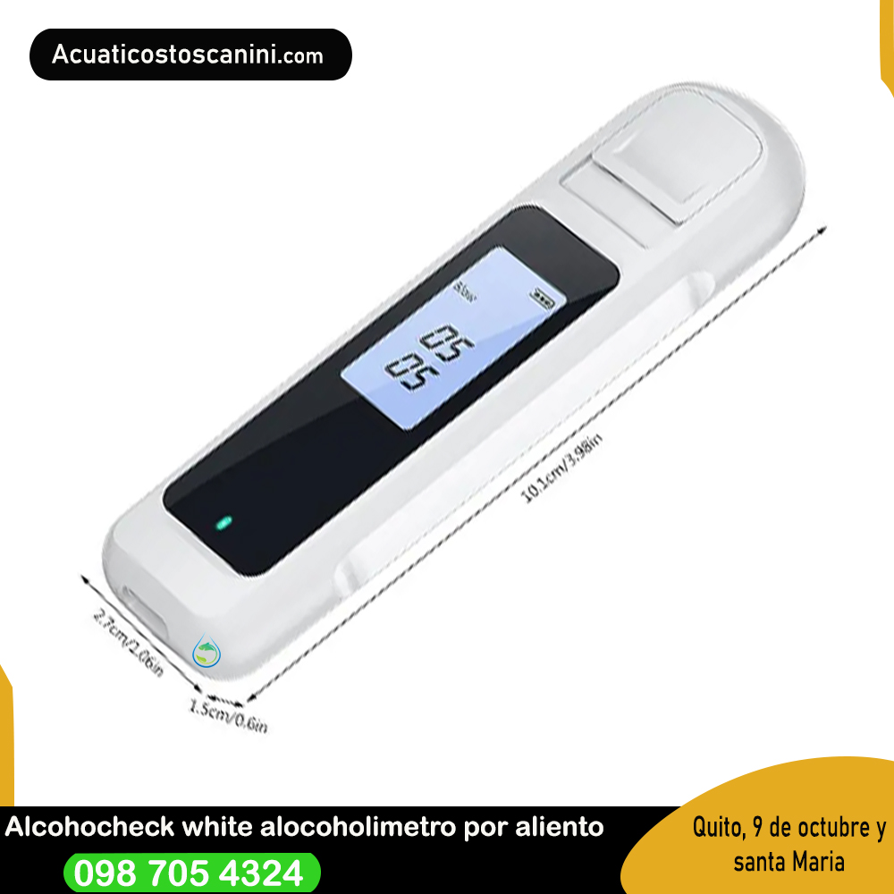 Alcocheck hasta 0.19% BAC 0.19mg/L concentración de alcohol en la sangre HD WHITE 