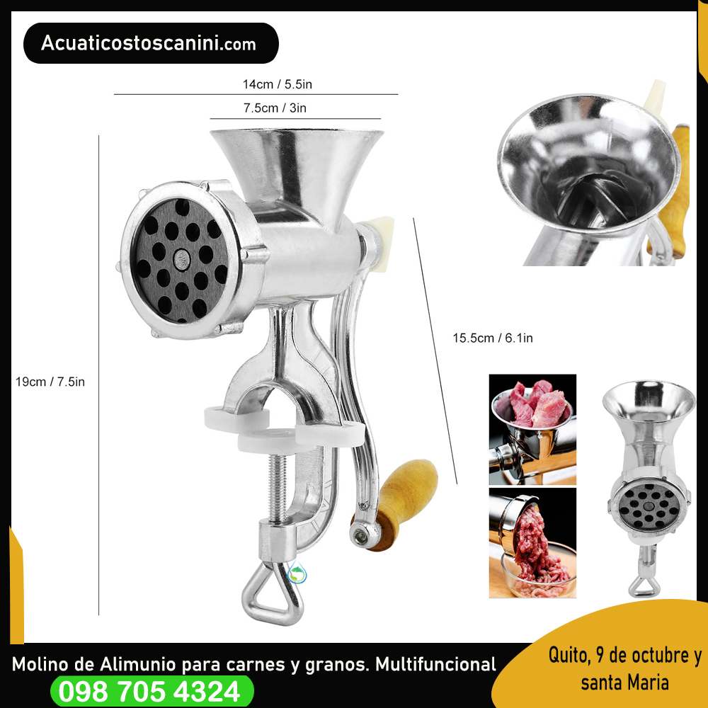 Mini Molino Para Carnes Con Accesorios completos