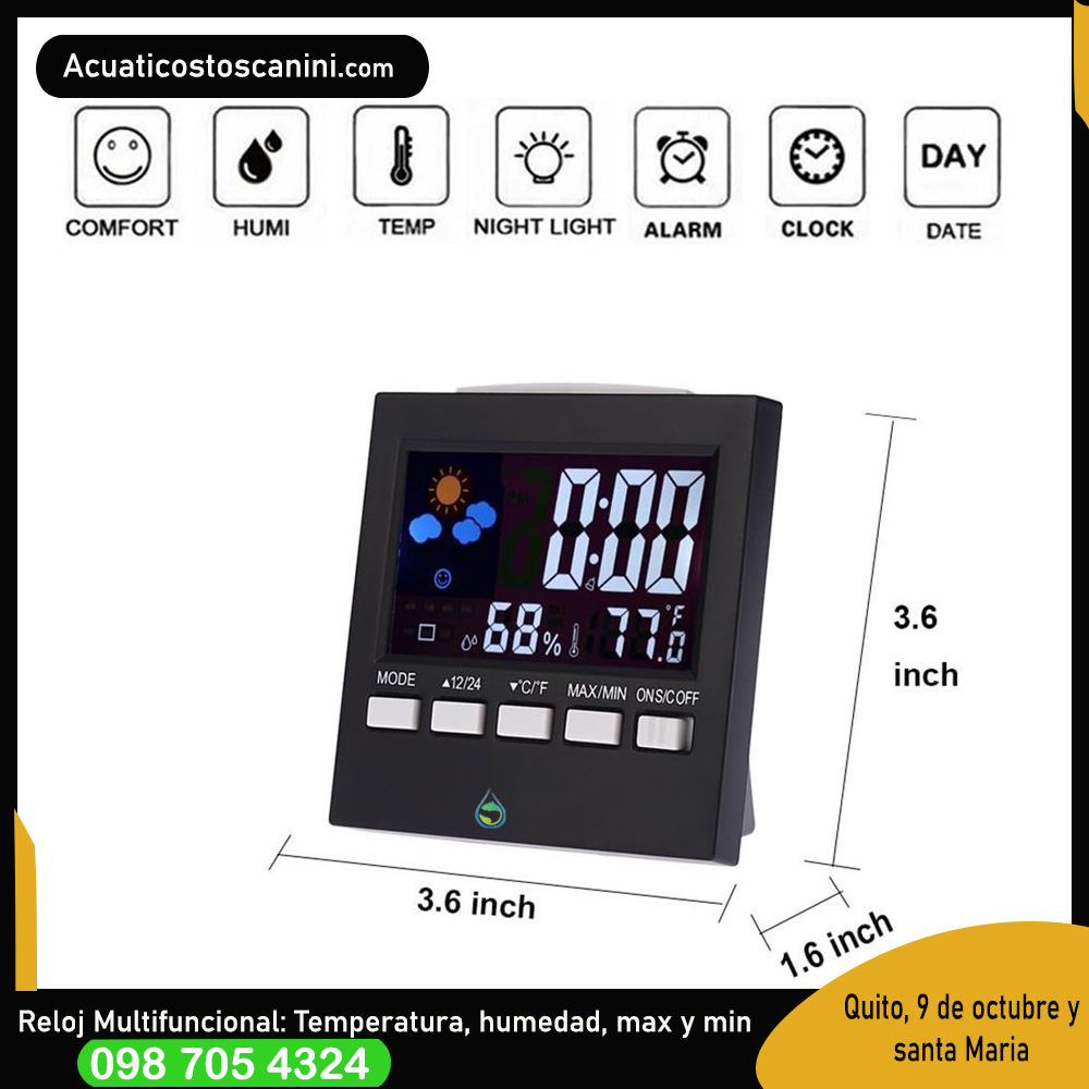 Mini Reloj Alarma Despertador Con Sensor De Movimiento Cool