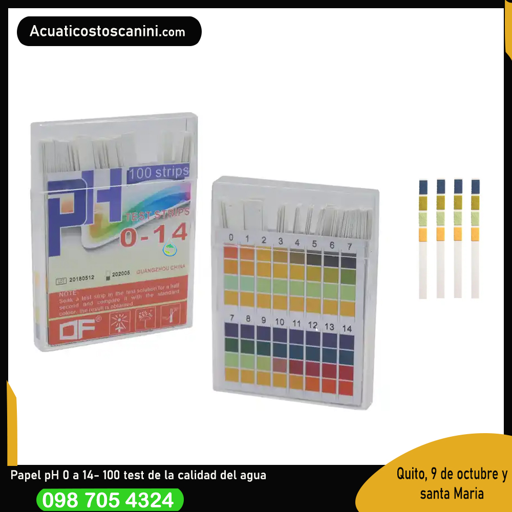 Test Papel pH 0-14 De 100 Tirillas Resultados en Enteros